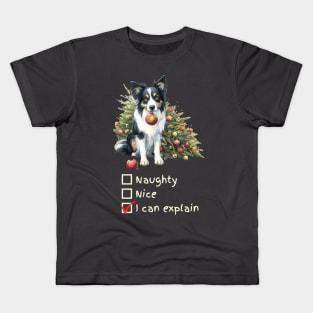 Naughty or Nice Border Collie Kids T-Shirt